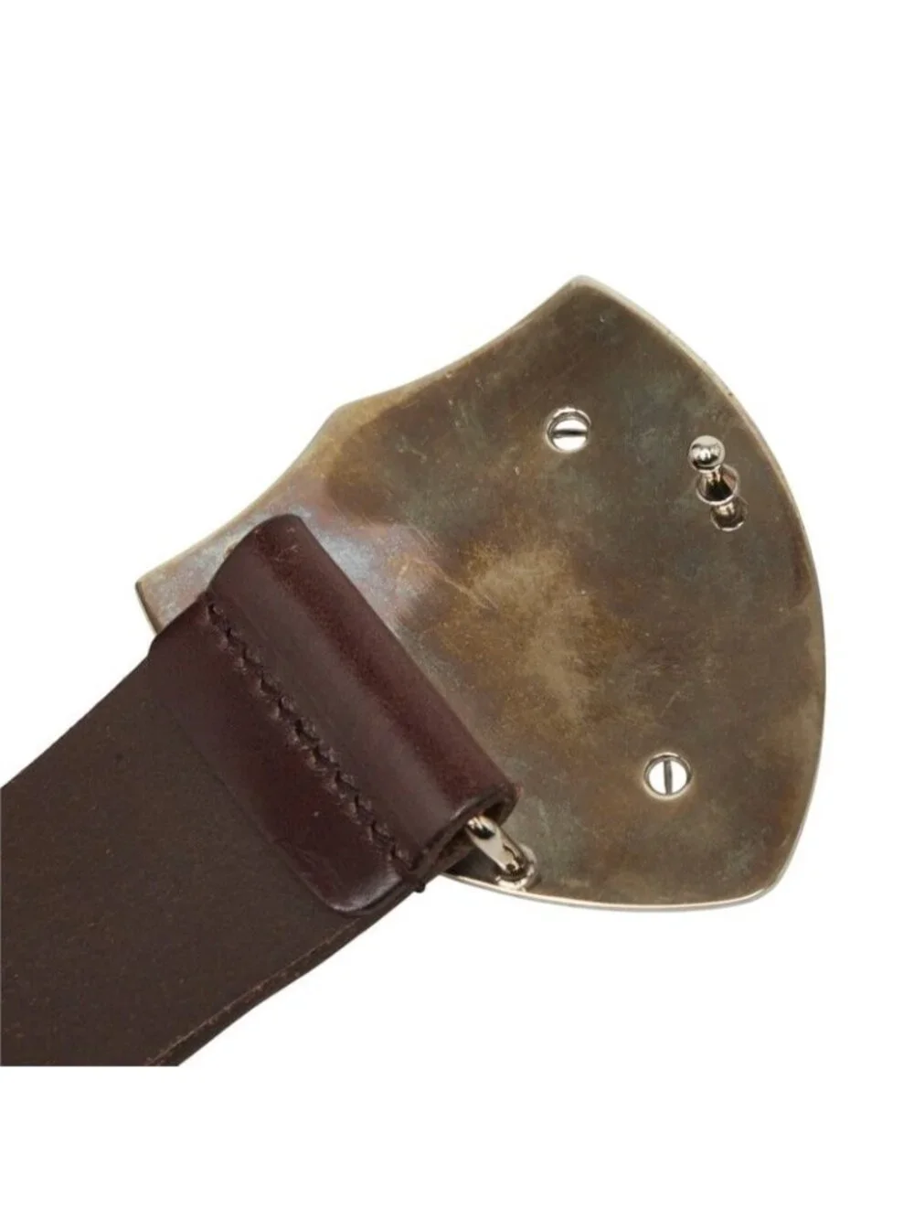 Dolce & Gabbana DG Logo Crown Emblem Belt Brown Leather Metal